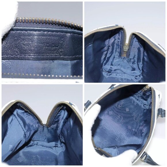 MCM Vicetos Logogram Mini Hand Bag PVC Leather White Auth - Picture 15 of 15